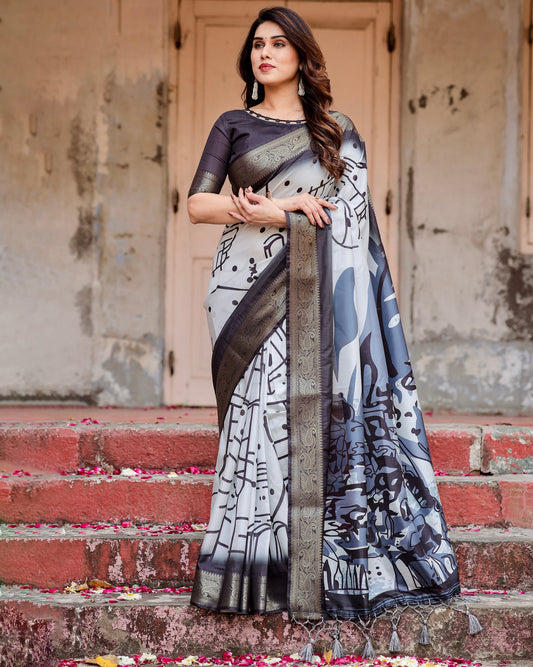 Premium Digital Printed Pure Silk Casual Wear Special Saree.