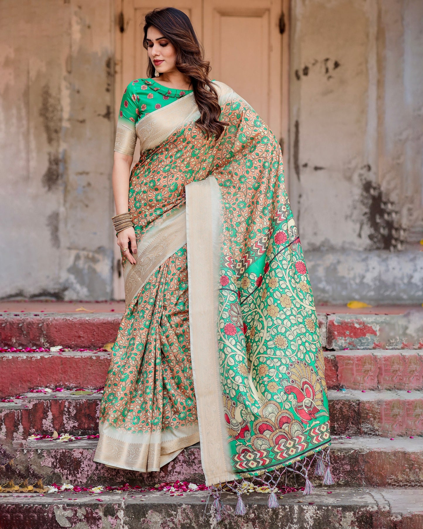 Beautiful Designer Pure Silk Digital Printed Saree.