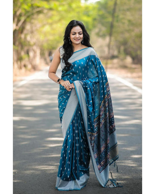 Latest New Party Wear Banarasi Soft Silk Saree.