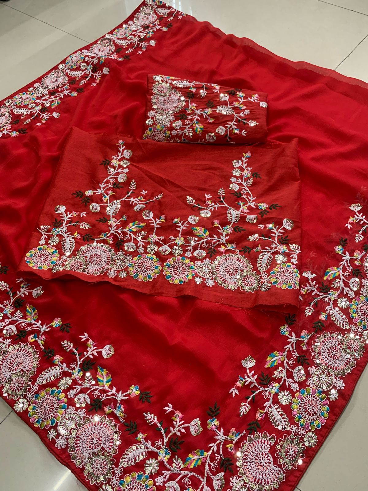 Wedding Wear Special New Red Soft Rangoli Silk Saree Collection.