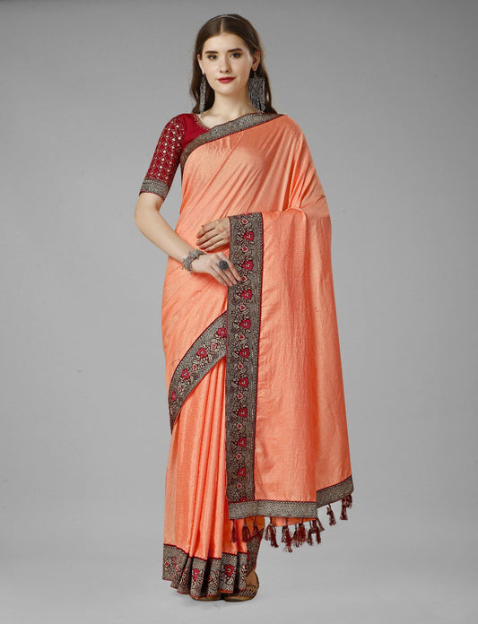 Occasion Wear Special Pretty Vichitra Silk Saree Collection.