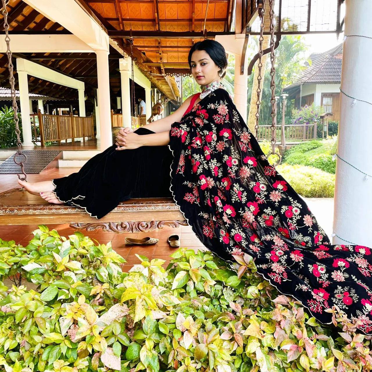 Winter Wedding Special Black Velvet Saree Collection.