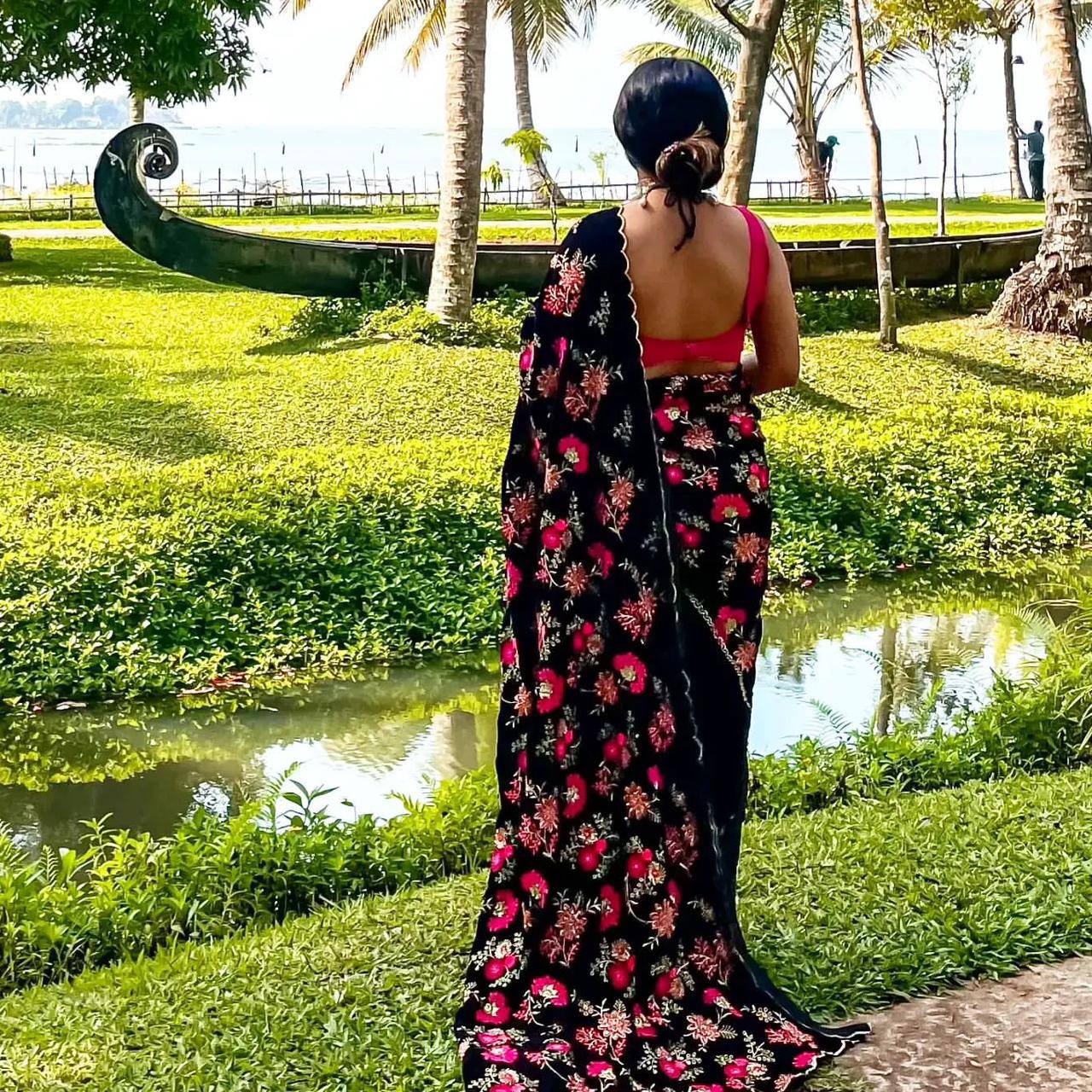 Winter Wedding Special Black Velvet Saree Collection.