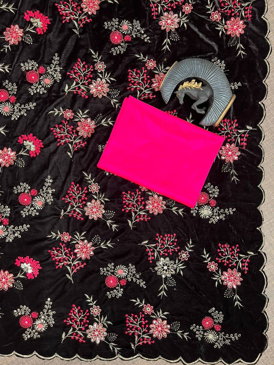 Winter Wedding Special Black Velvet Saree Collection.