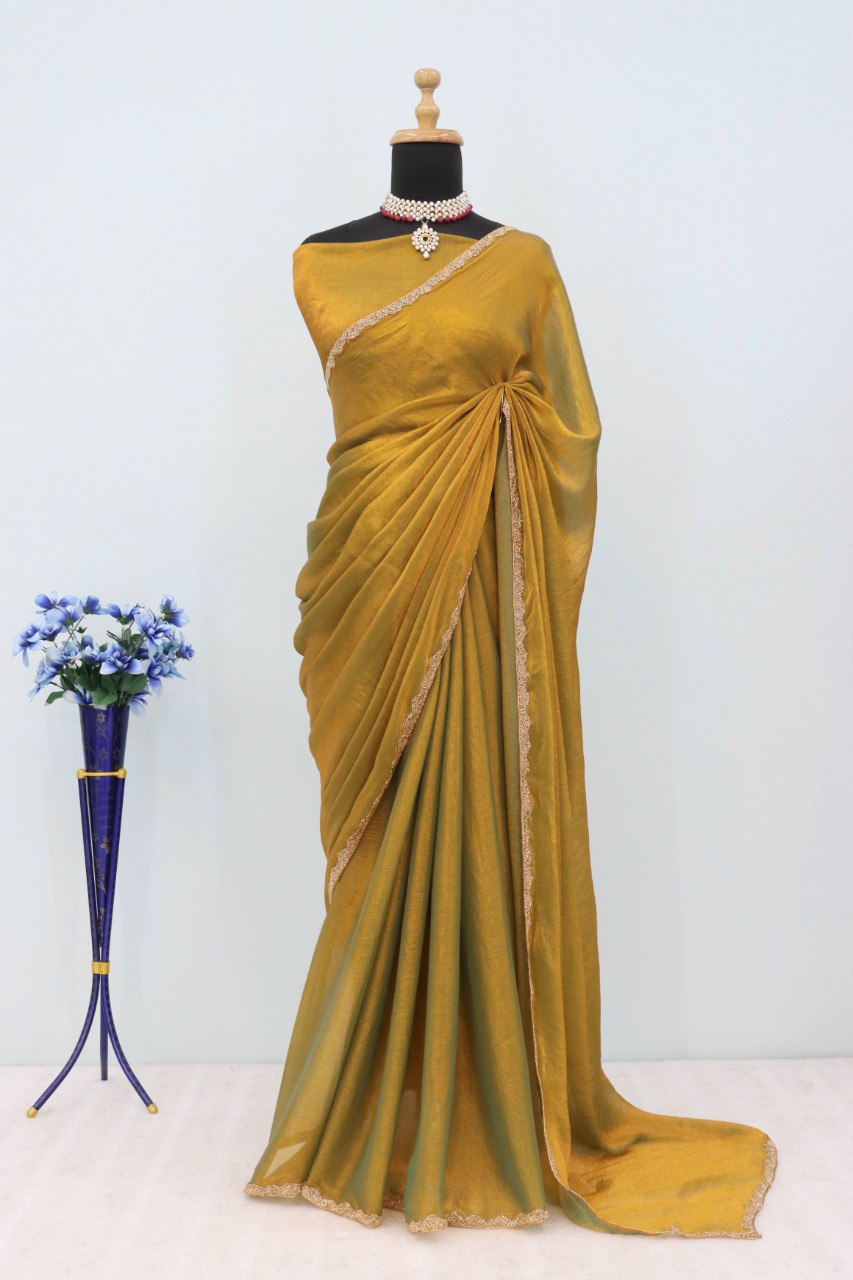 Premium designer most trendy two tone saree collection.