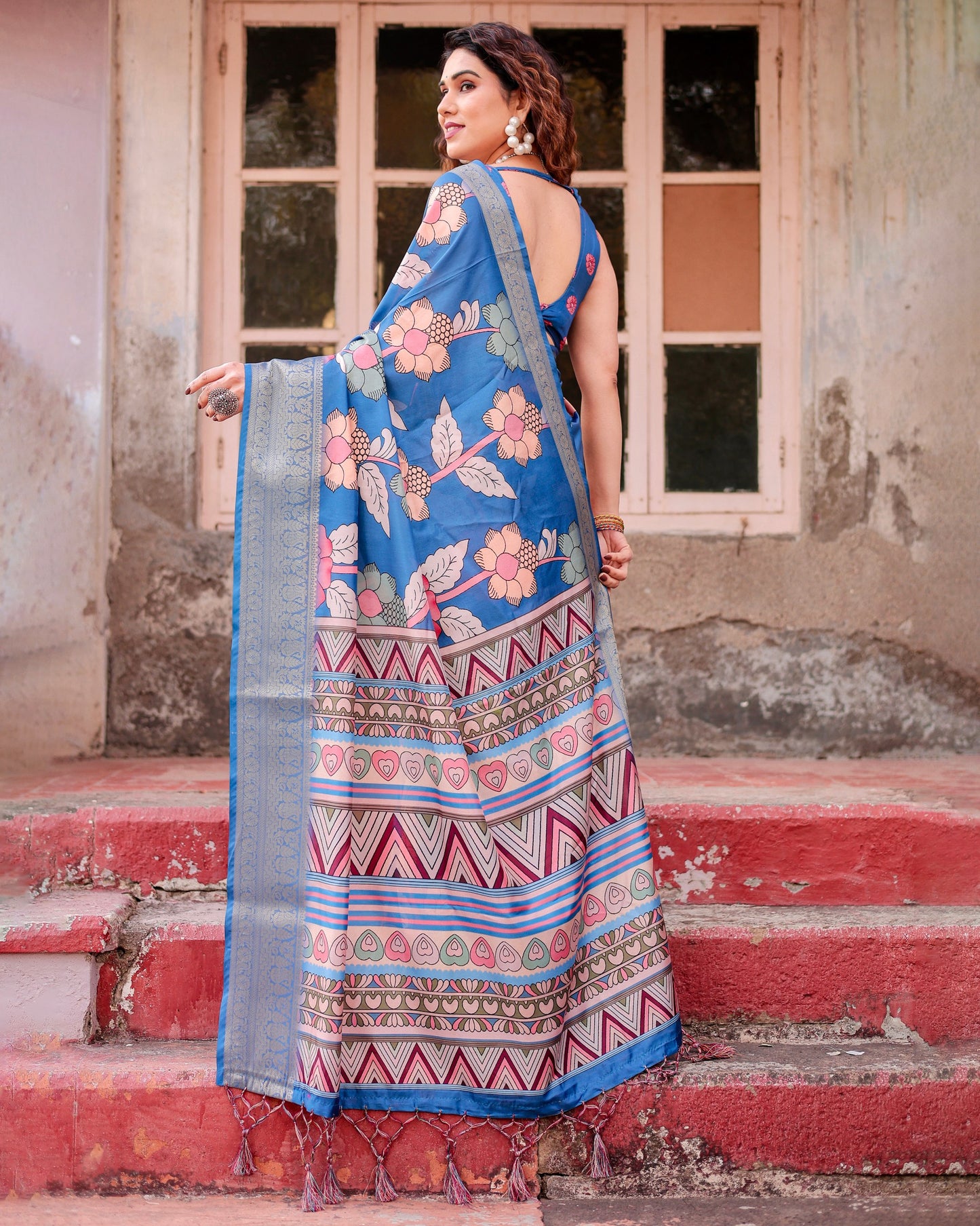 Pure Silk Digital Printed Party Wear Saree.