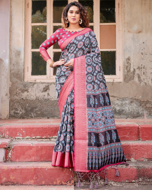 Impressive Look Pure Silk Digital Printed Saree.