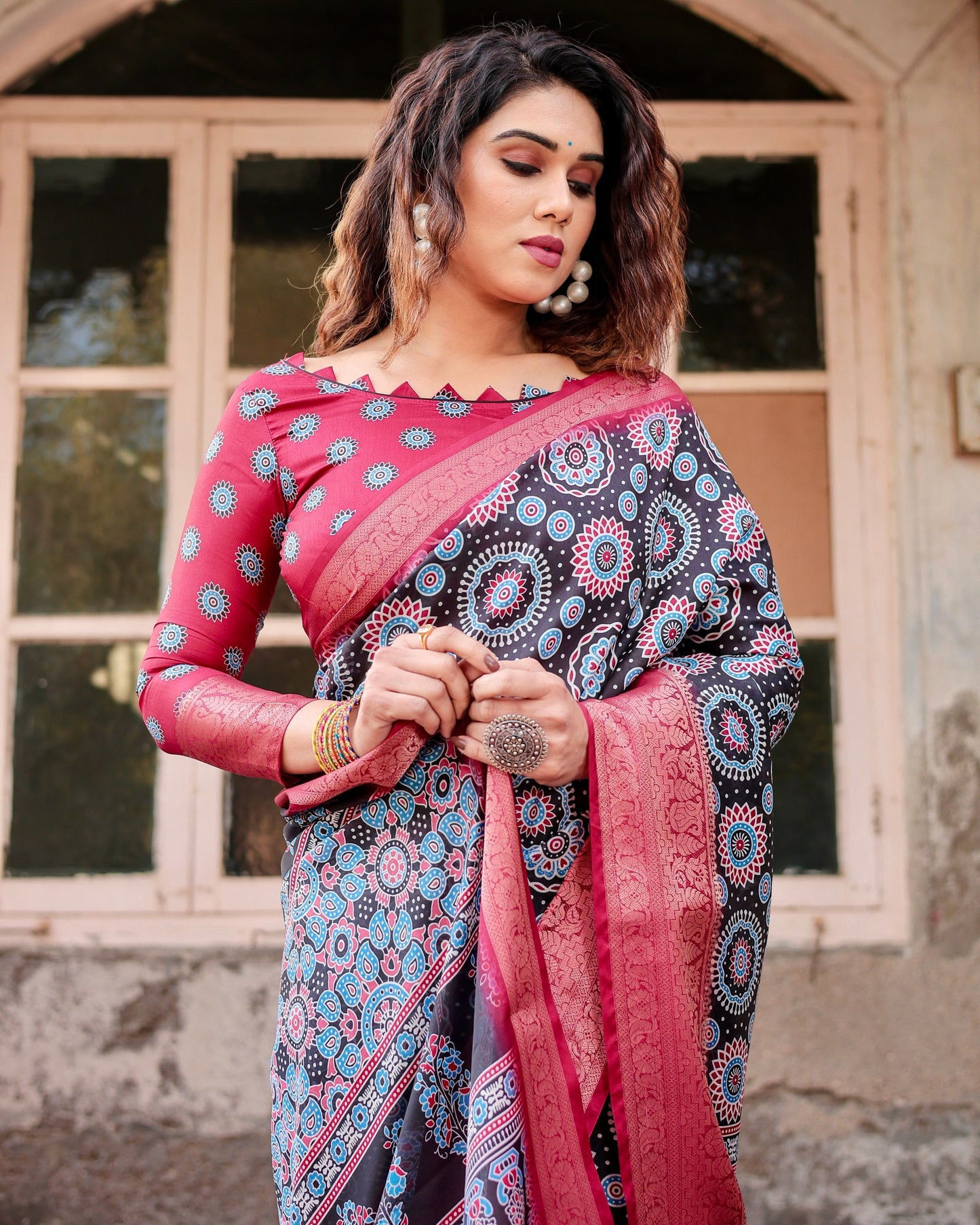Impressive Look Pure Silk Digital Printed Saree.