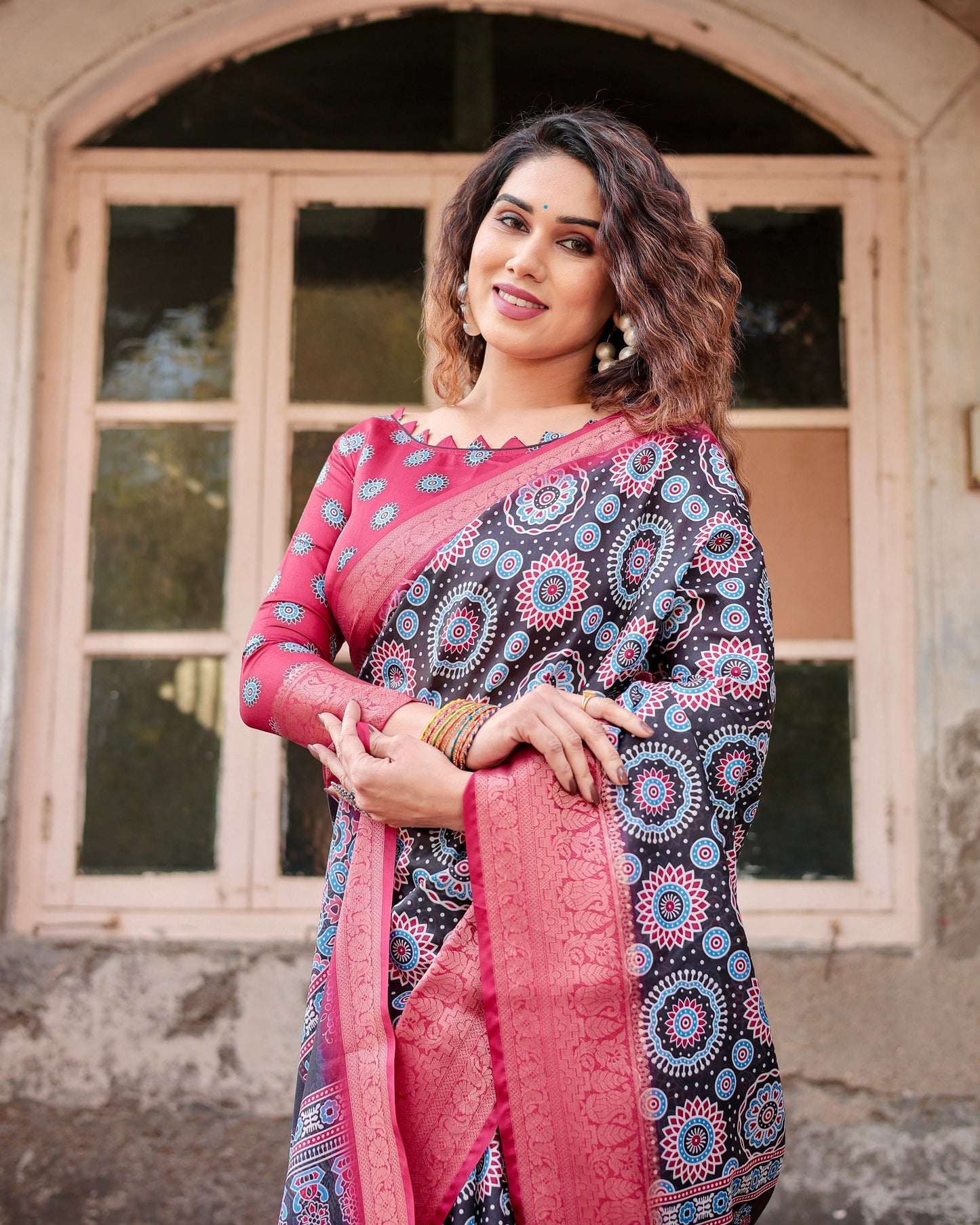 Impressive Look Pure Silk Digital Printed Saree.