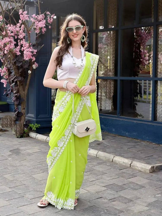 Beautiful party wear saree collection.