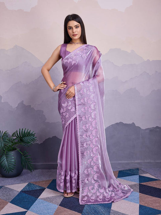 Pretty Lavender Zimmy Choo Saree Collection.