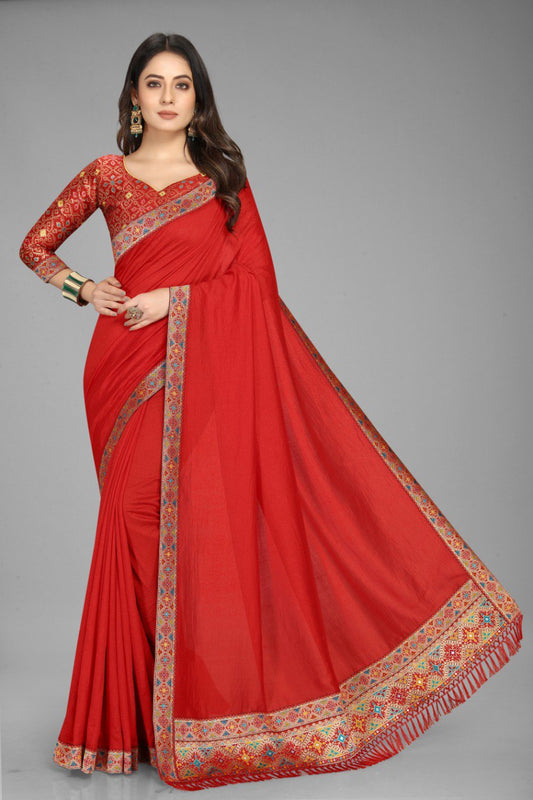 Beautiful Designer Vichitra Silk Saree Collection.