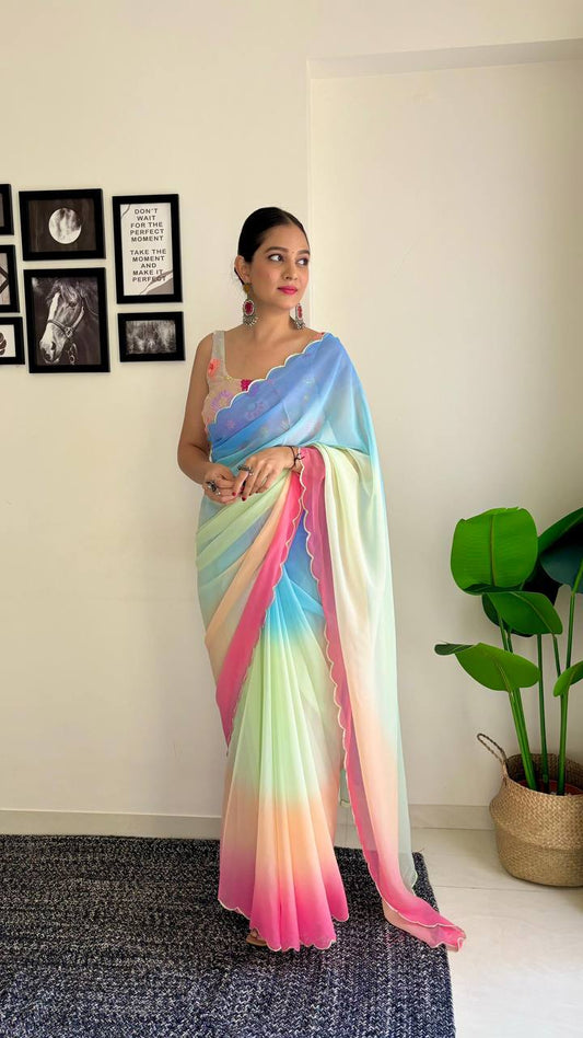 Rocky aur Rani Cupcake Soft Georgette Saree Collection.