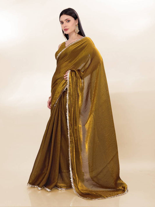 Cocktail Party Wear Fendy Silk Saree Collection.