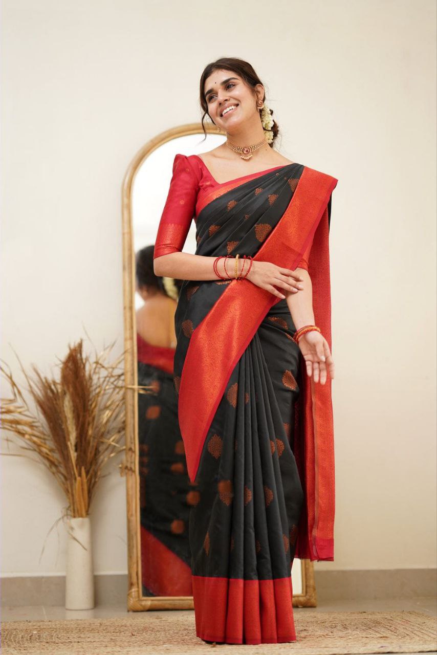 Impressive look Weddigns Special Soft Lichi Silk Saree.