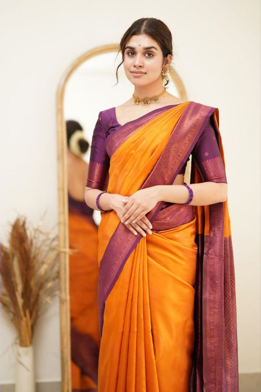 Impressive look Weddigns Special Soft Lichi Silk Saree.