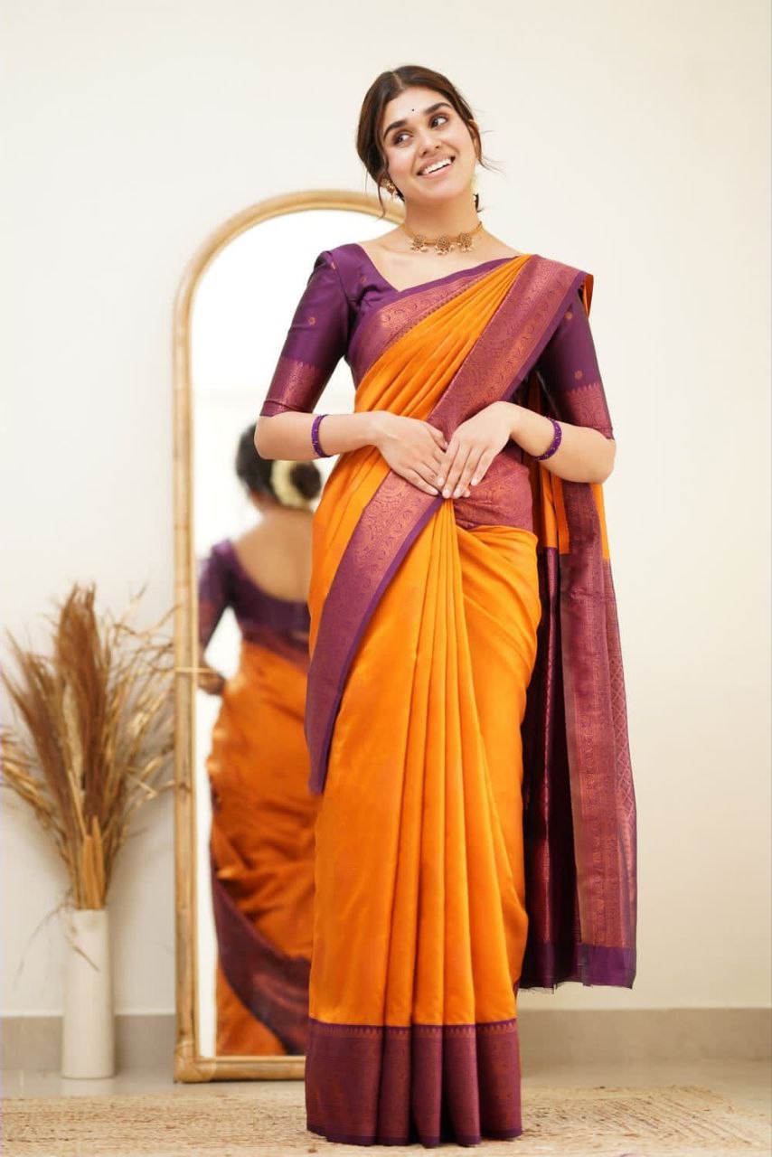 Impressive look Weddigns Special Soft Lichi Silk Saree.