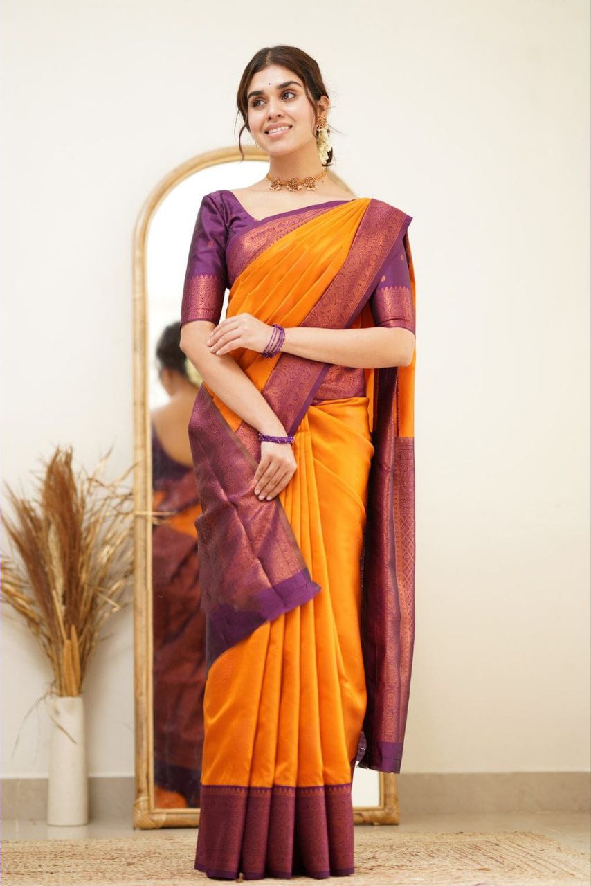 Impressive look Weddigns Special Soft Lichi Silk Saree.