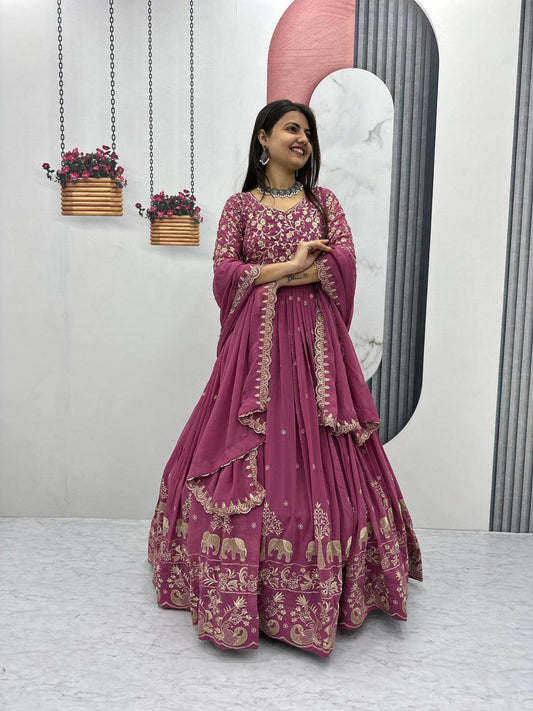 Heavy Faux Georgette Designer Gown Collection.