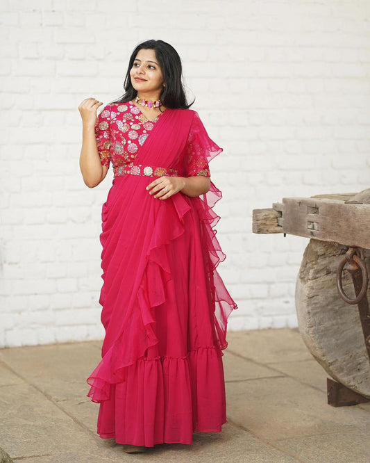 New Designer Party Wear pretty Lahenga Saree.