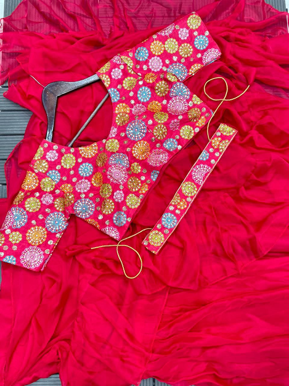 New Designer Party Wear pretty Lahenga Saree.