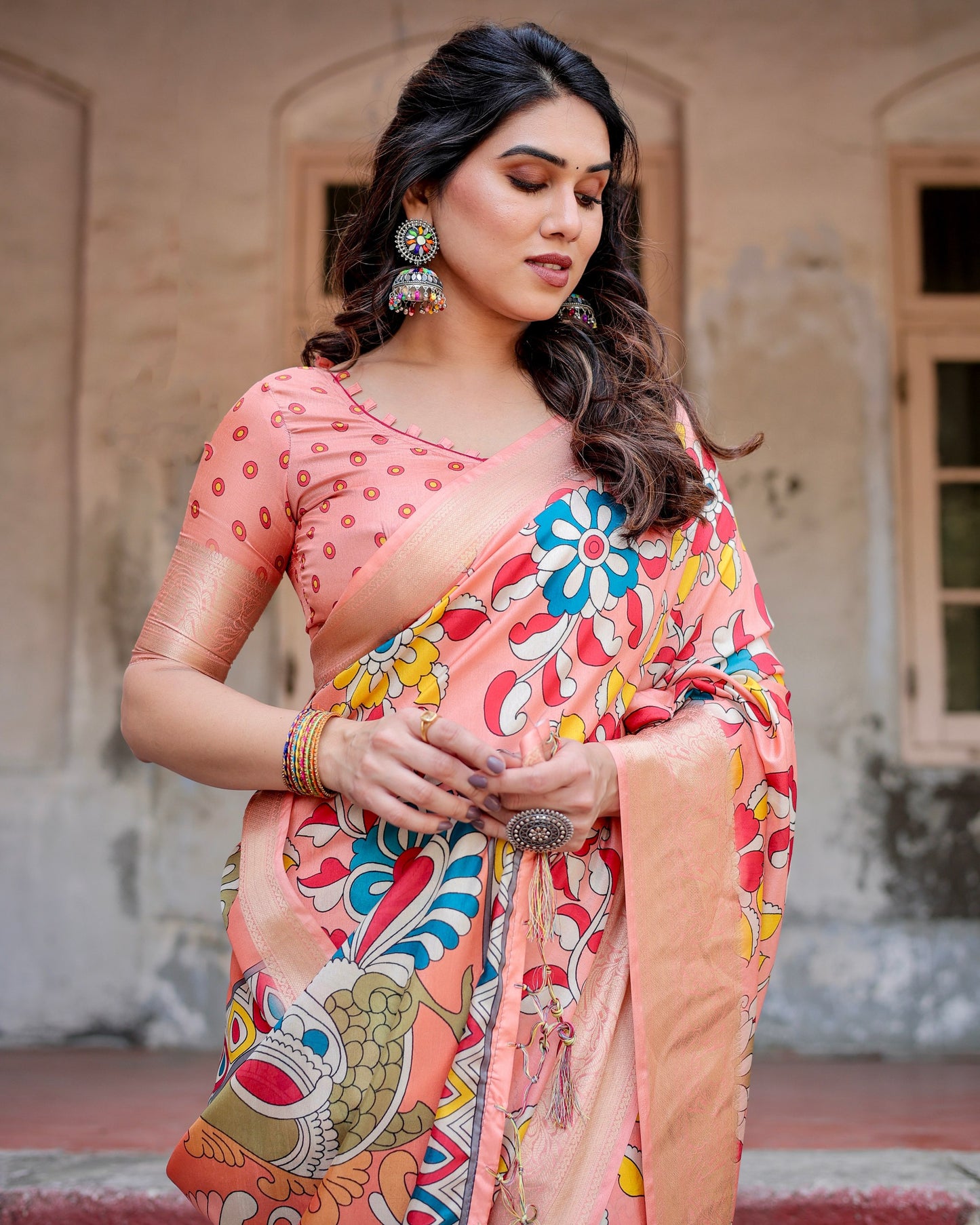 New Premium Pure Silk With Digital Printed Saree.