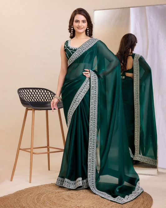 Beautiful Premium Soft Zimmy Chu Party Wear Saree.