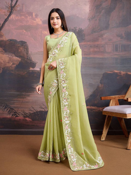 Wedding Wear Special Crunchy Soft Organza Saree Collection.