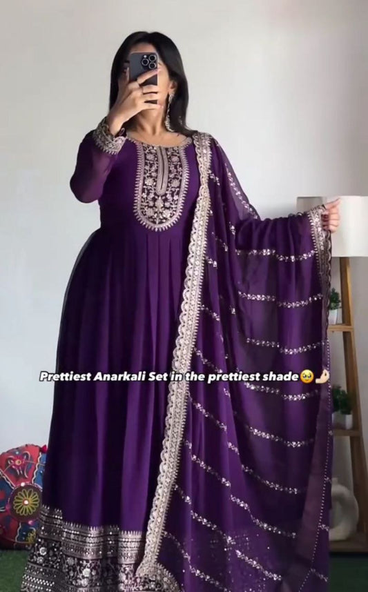 New Designer Party Wear Purple Gown Collection.