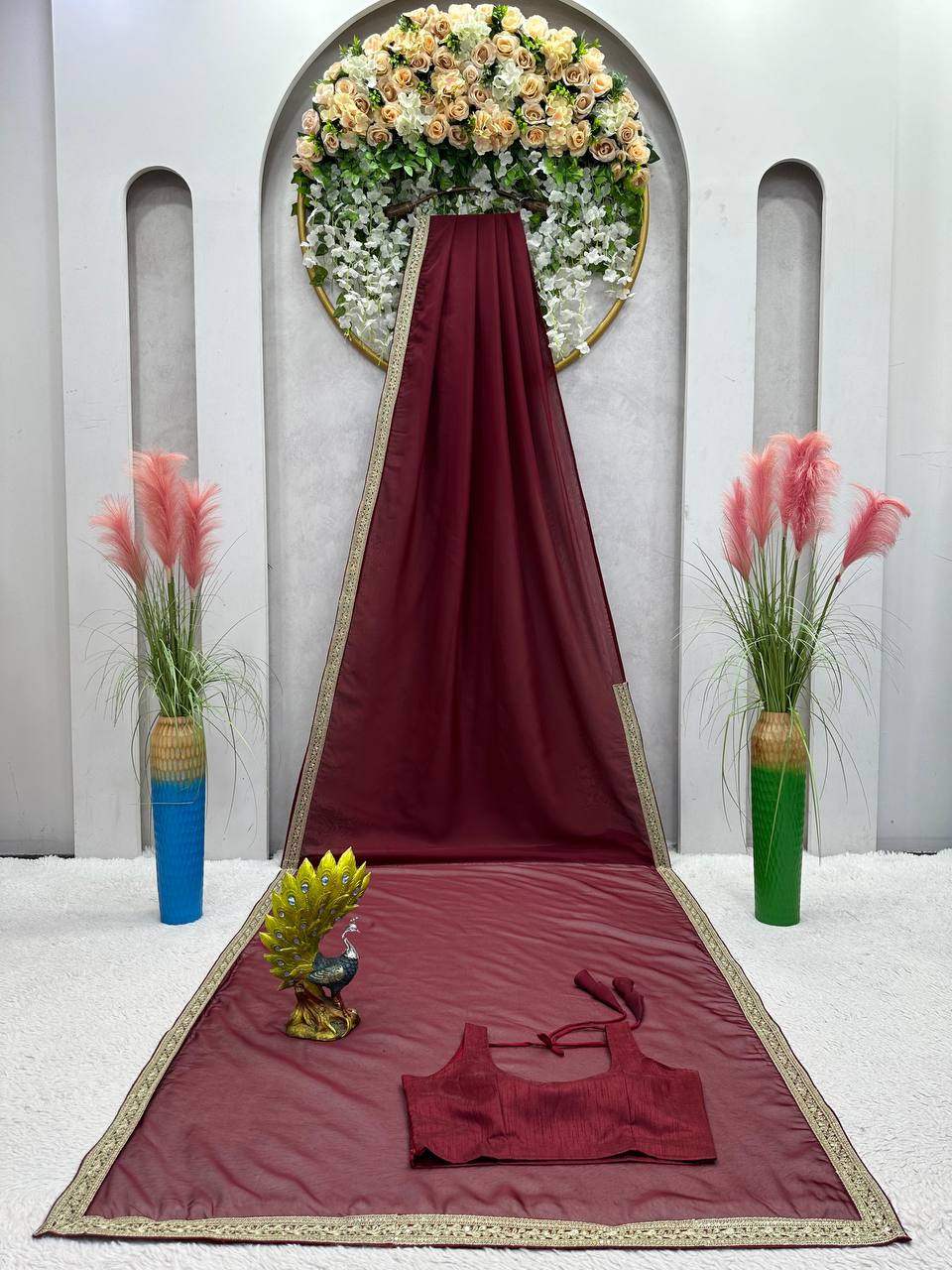 Most Trendy Designer Wedding Special Tibby Silk Saree.