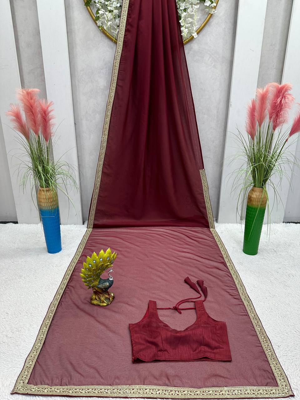 Most Trendy Designer Wedding Special Tibby Silk Saree.
