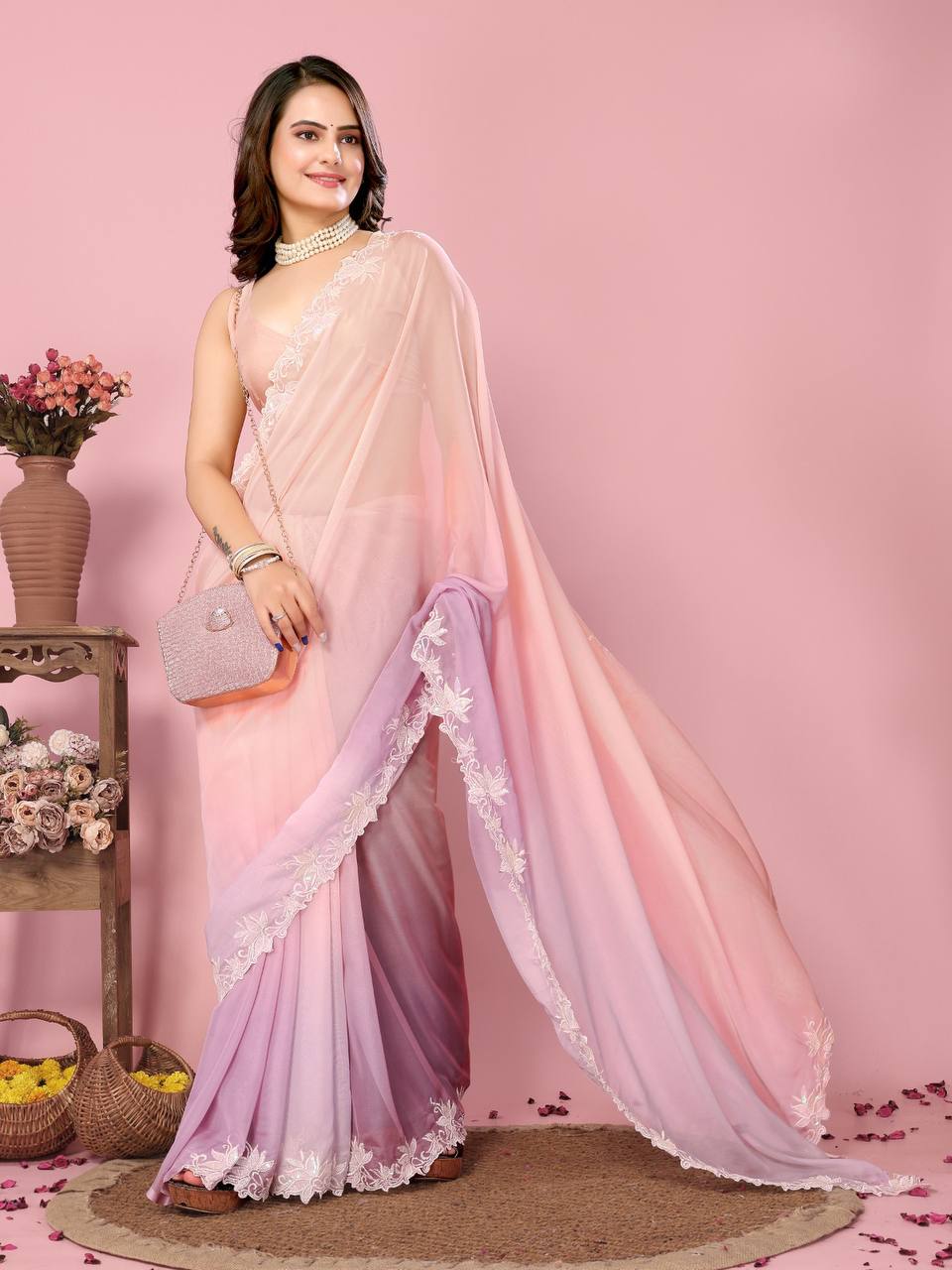 Party Wear Soft Premium Organza  Saree.