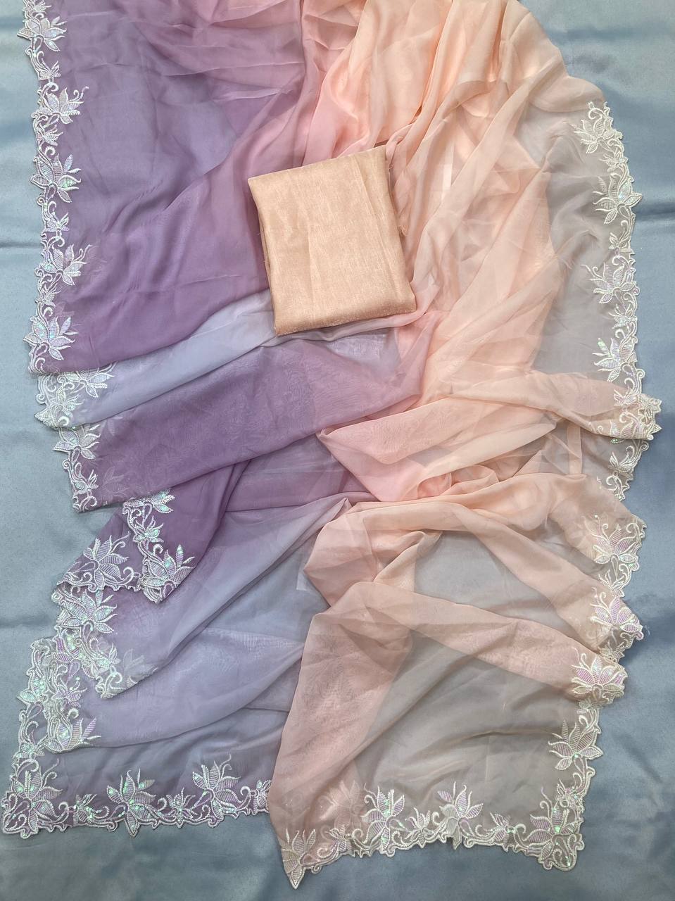 Party Wear Soft Premium Organza  Saree.