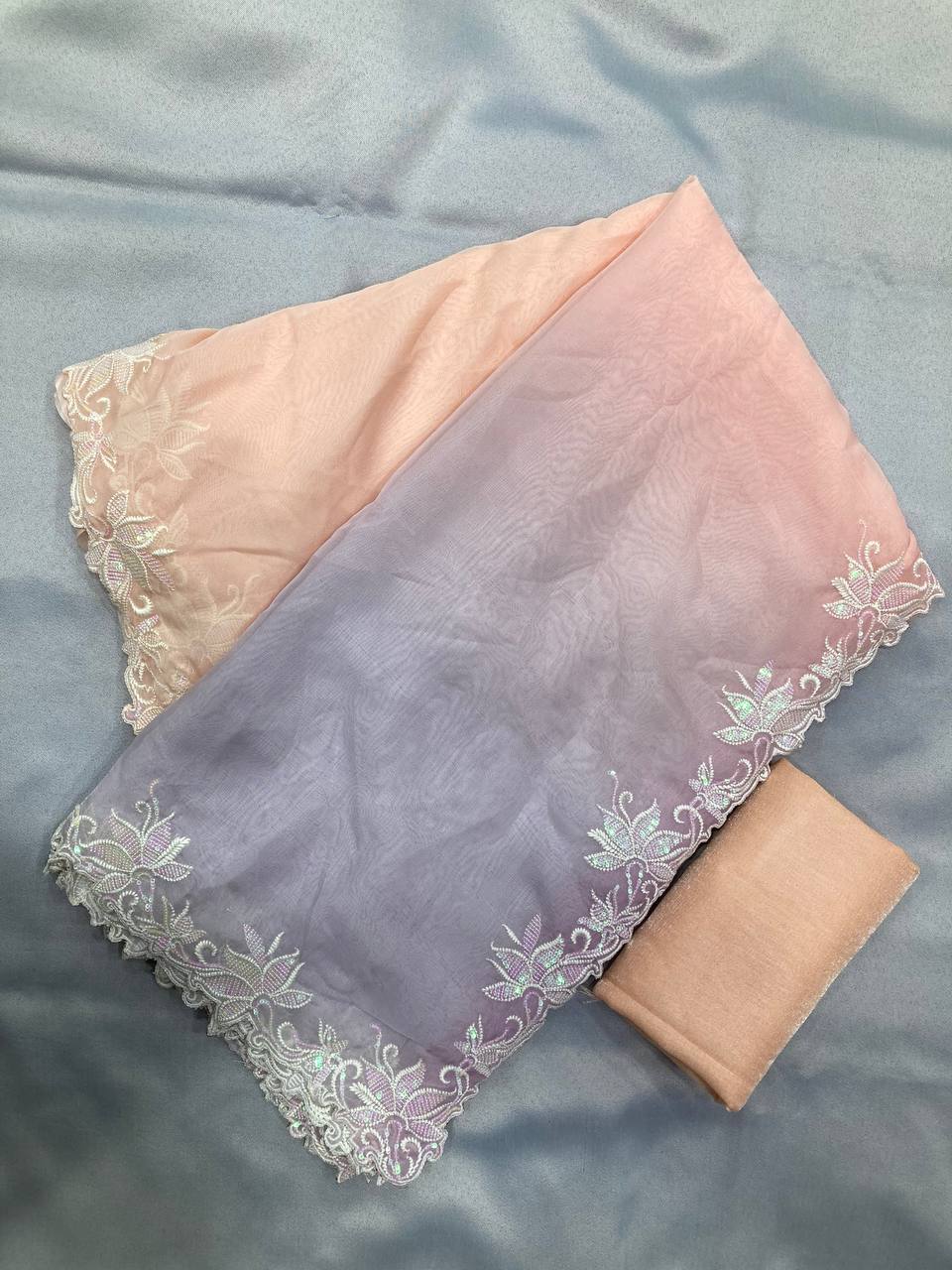 Party Wear Soft Premium Organza  Saree.
