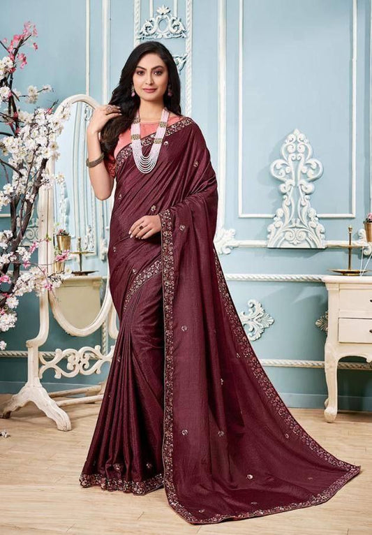 Party Wear Special Vichitra Silk Saree.