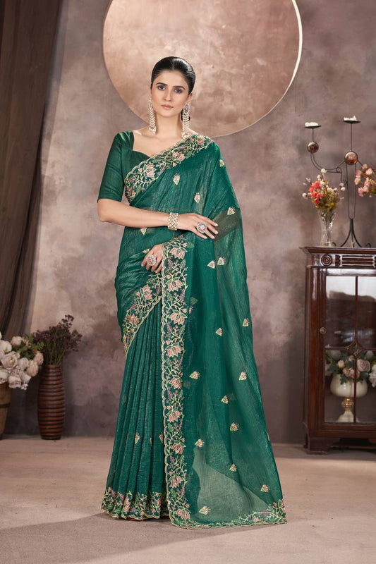 Occasion Wear Special New Gold Crunchy Saree Collection.