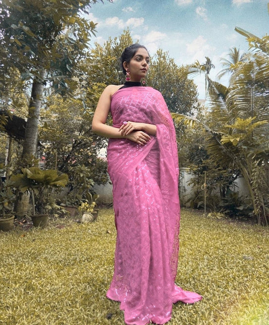 New Latest Heavy Georgette Sequence Work Georgette Saree Collection. 