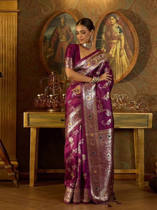 Royal Look Beautiful Banarasi Soft Silk Saree Collection.
