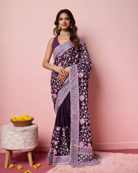 Impressive Look Heavy Georgette Saree Collection. 