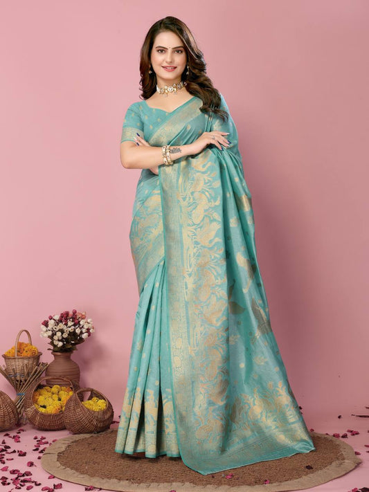 Gorgeous Look Premium Soft Dolla Silk Pretty Designer Saree.