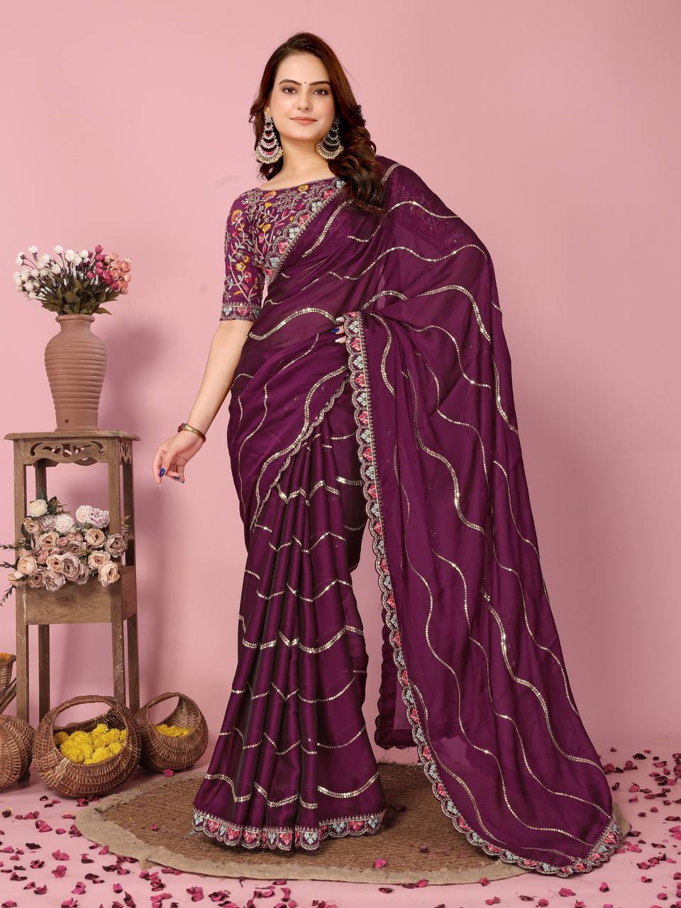 Weddings Functions Special Soft Rangoli Silk Saree Collection.