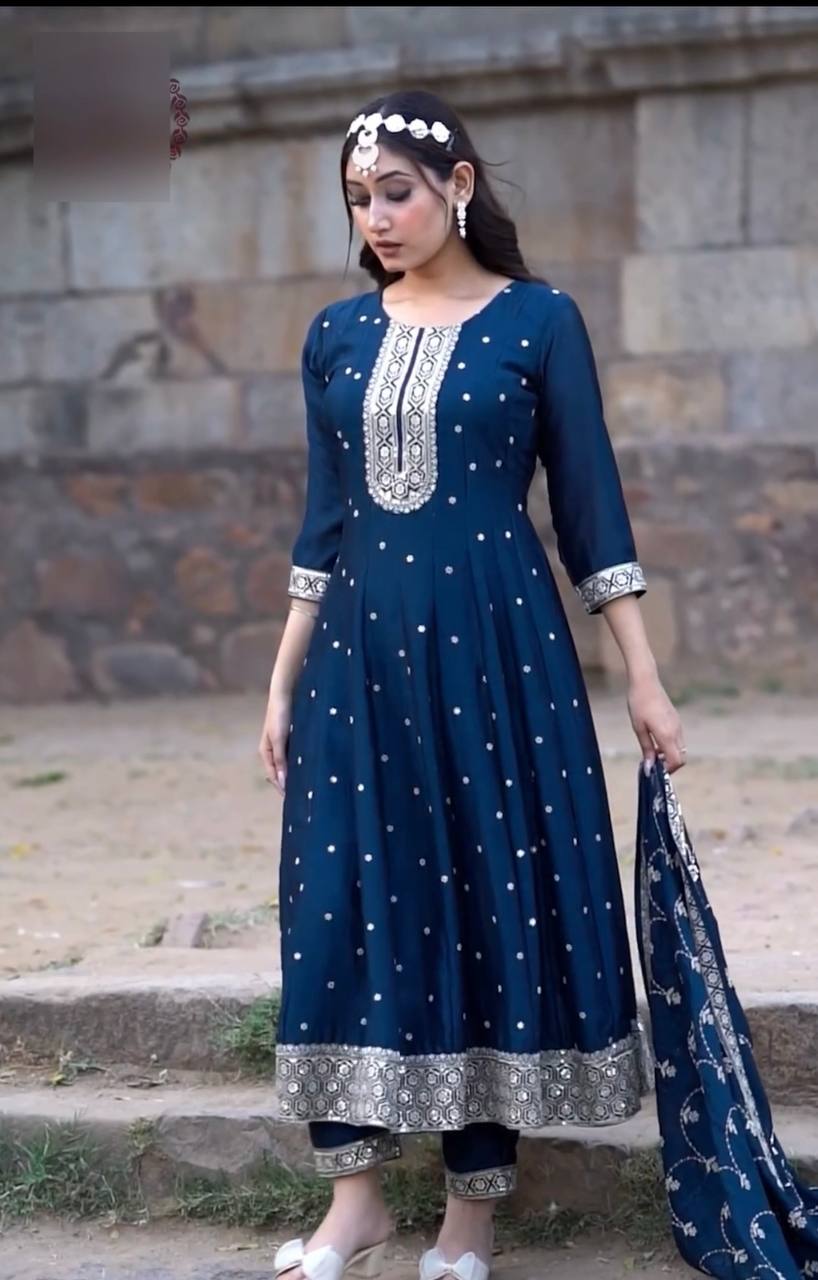 Latest Designer Wedding Wear Special Blue Gown Collection.