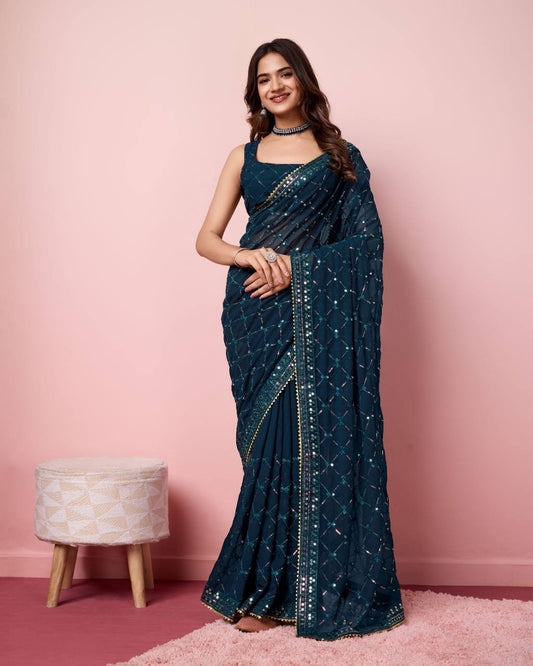 Elegant Look Latest Heavy Georgette Saree Collection.