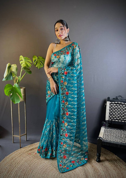 Pretty Latest Premium Heavy Butterfly Net Saree Collection.