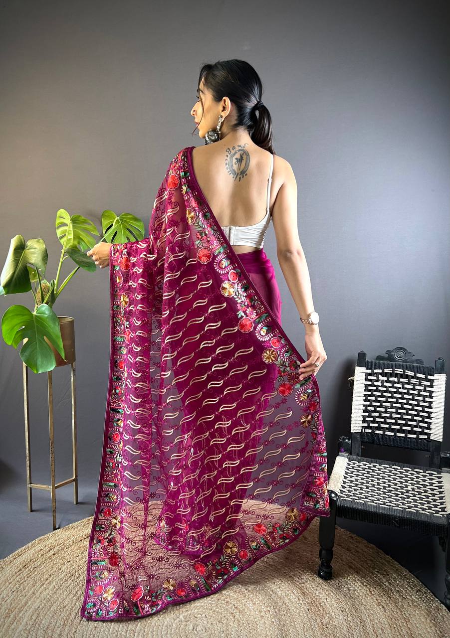 Premium Designer Heavy Butterfly Soft Net Saree Collection.