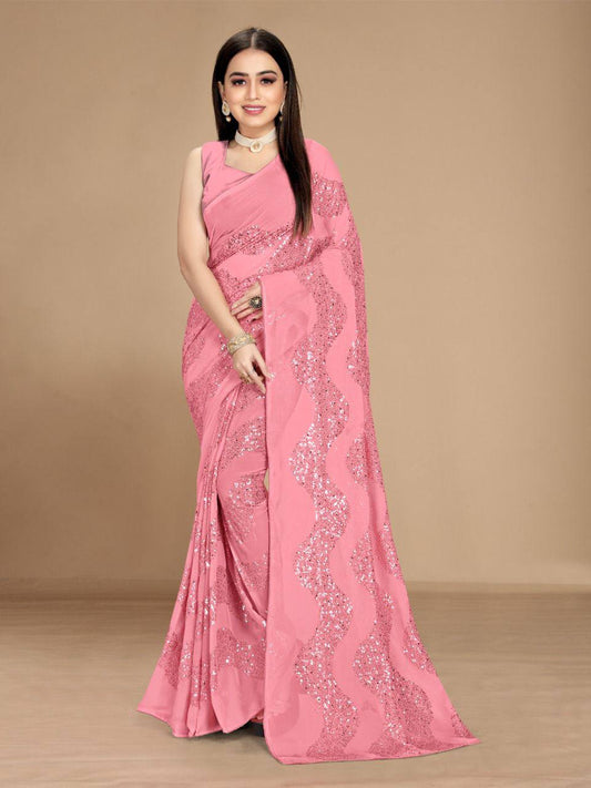 Occasions Wear Special Designer Premium Heavy Georgette Saree.