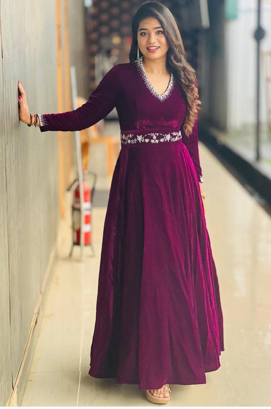 Winter Wedding Season Special New Latest Designer Velvet Gown Collection.