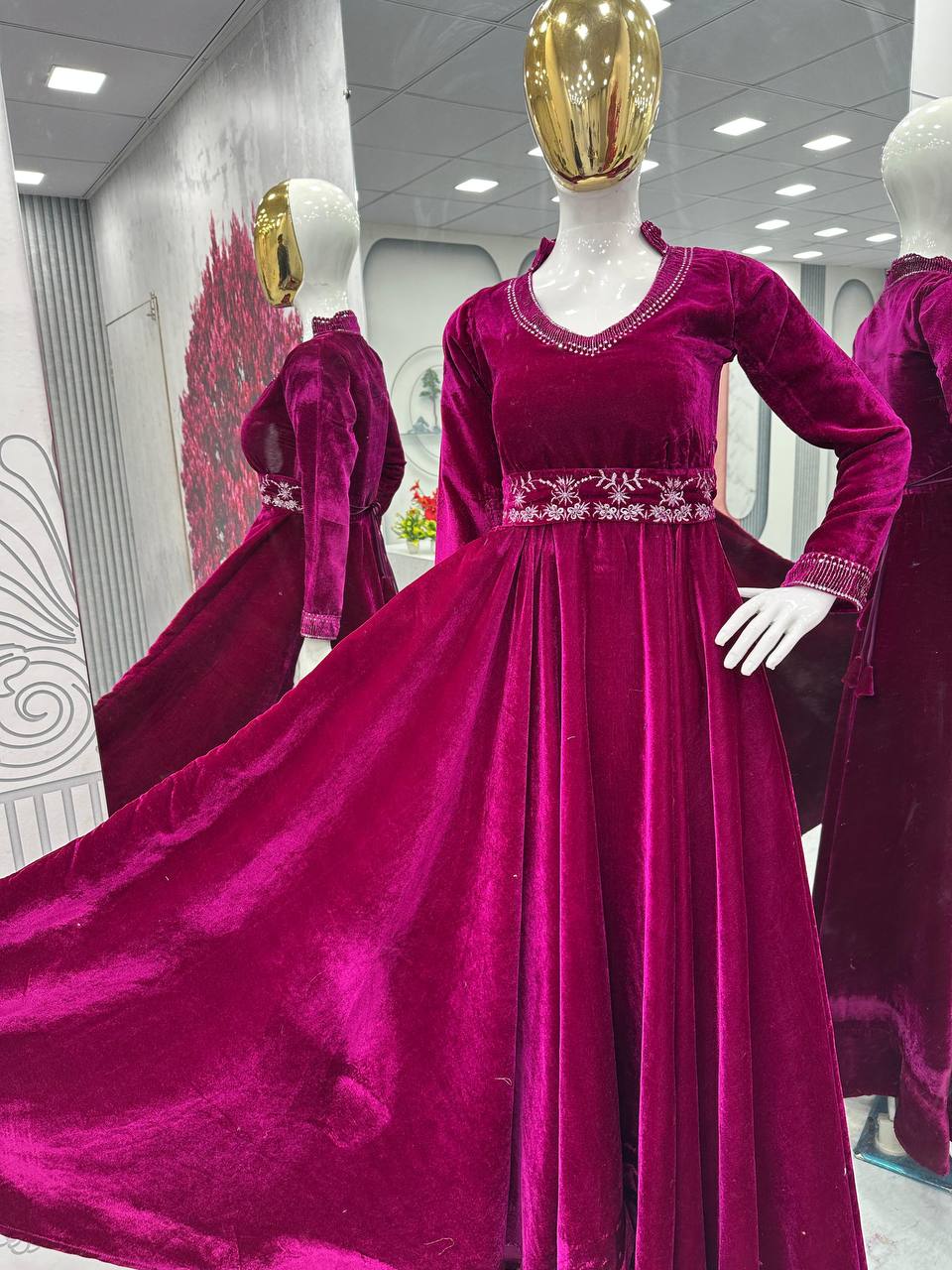 Winter Wedding Season Special New Latest Designer Velvet Gown Collection.
