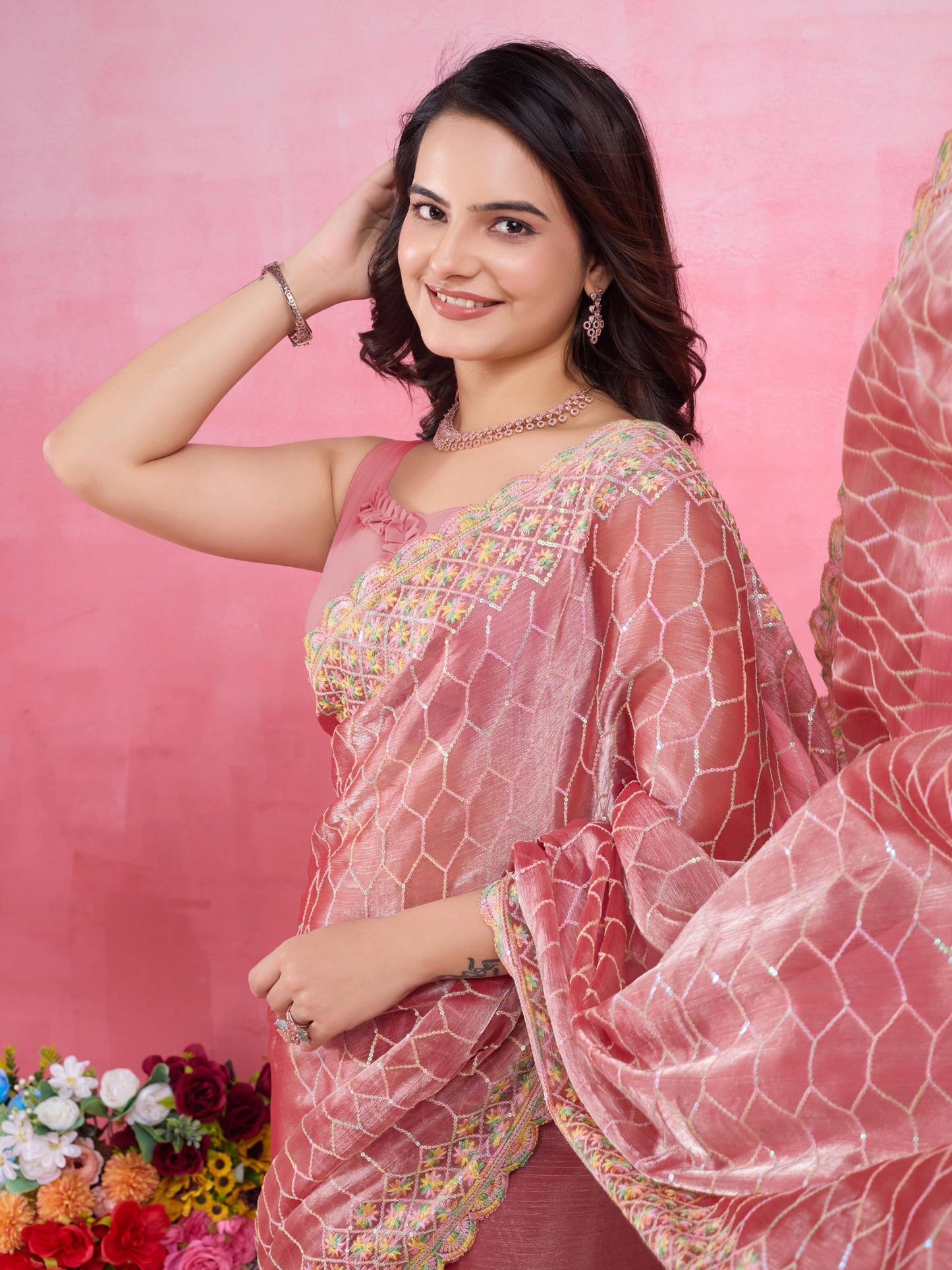 Latest New Burberry Silk Saree Collection.