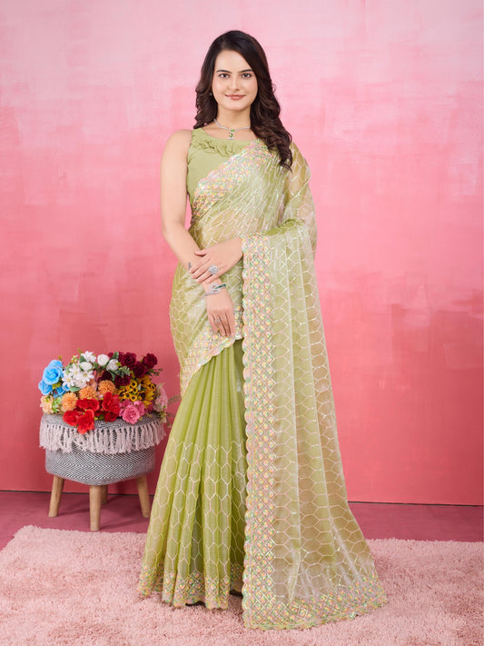 Pretty Designer Reception Party Special Burberry Silk Saree Collection.